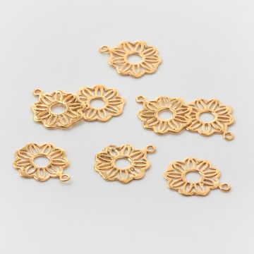 Srebrna zawieszka ażurowy kwiatek  AG925 pozłacana 16,5mm