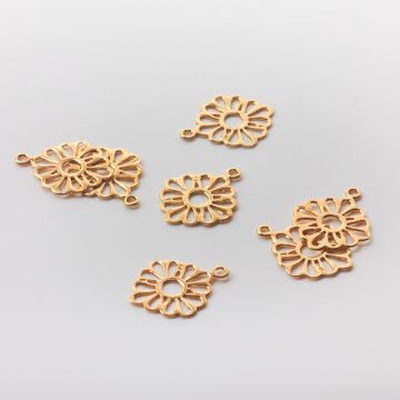 Srebrna zawieszka kwiatek AG925 pozłacana 17mm