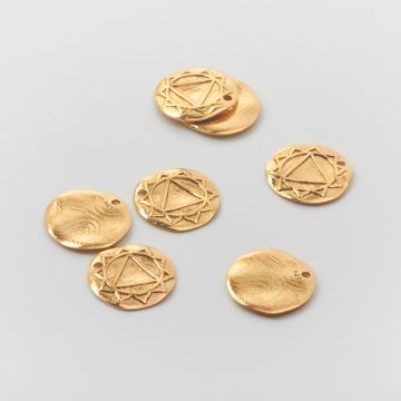 Srebrna zawieszka czakra splotu słońca AG925 pozłacana 14mm