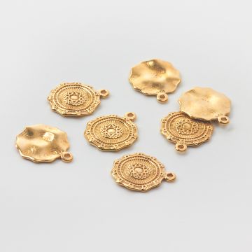 Srebrna zawieszka w stylu boho kółko AG925 pozłacana 16mm