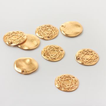 Srebrna zawieszka czakra serca AG925 pozłacana 14mm