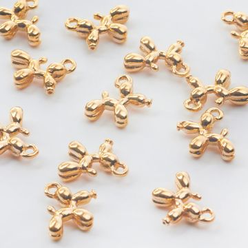 Zawieszka piesek z baloników AG925 12mm pozłacany