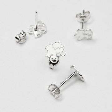 Srebne kolczyki sztyfty słoniki AG925 12mm