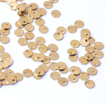 Zawieszka blaszka okrągła gładka, pozłacana 6mm