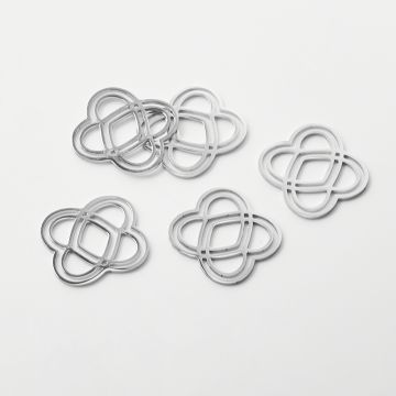 Zawieszka ze stali chirurgicznej dwa serca do naszyjników w kolorze srebrnym 21,5x20mm