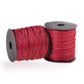 Sznurek bawełniany woskowany czerwony 2mm