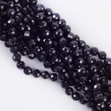 Czarny turmalin kulki fasetowane 10mm