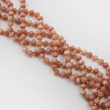 Kamień słoneczny oponka fasetowana 7,5x6mm