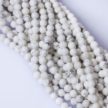 Howlit biały kulka gładka 8mm
