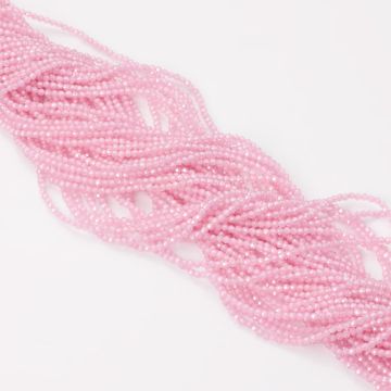 Cyrkonia kulka fasetowana różowa 2mm