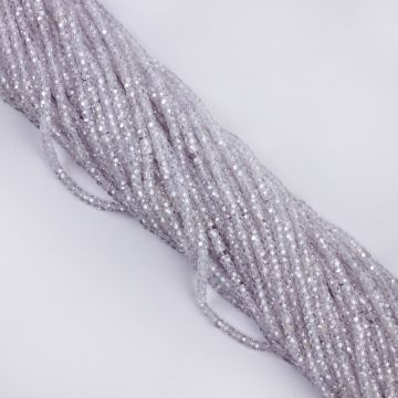 Cyrkonia oponka fasetowana 3x2mm biała Cyrkonia oponka fasetowana 3x2mm biała