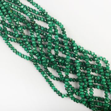 Malachit naturalny oponka fasetowana 3x4mm