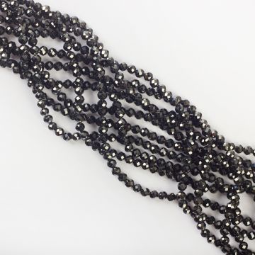 Czarna cyrkonia kulka fasetowana 4mm