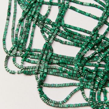 Malachit naturalny kwadracik płaski 1,5x2,5mm