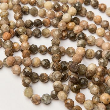 Kamień słoneczny czarny kulka fasetowana 9,5mm