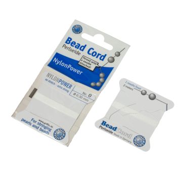 Nitka do pereł Nylon Power z igłą white 0,3mm