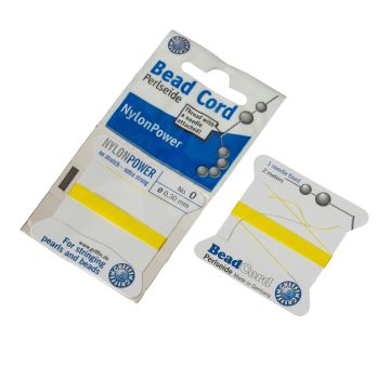Nitka do pereł Nylon Power z igłą yellow 0,3mm