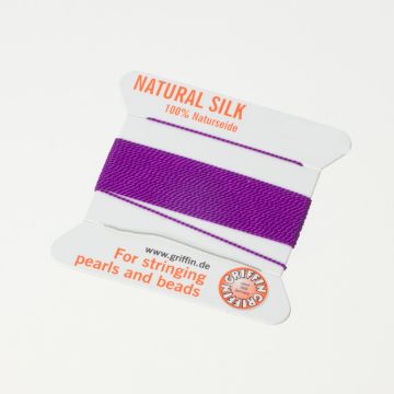 Nici jedwabne z igłą amethyst 0,5 mm
