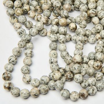 Jadeit kulka fasetowana w cętki 10mm