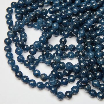 Jadeit kulka fasetowana granatowa 10mm