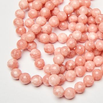 Jadeit kulka fasetowana brudny róż 12mm Jadeit kulka fasetowana brudny róż 12mm