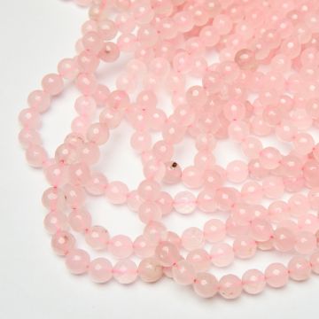 Jadeit kulka fasetowana różowa 9,5mm