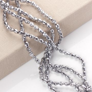 Hematyt czaszka light silver 8mm