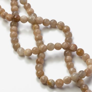 Kamień słoneczny kulki fasetowane beżowe 8mm