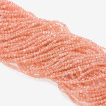 Kamień słoneczny kulka fasetowana pastelowo pomarańczowa 2.5mm