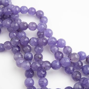 Jadeit marmurkowy kulka fasetowana fioletowa 10mm