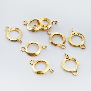 Srebrny łącznik kółko wycięte AG925 pozłacane 18mm