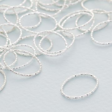 Srebrny łącznik  owal diamentowy AG925 17x11mm