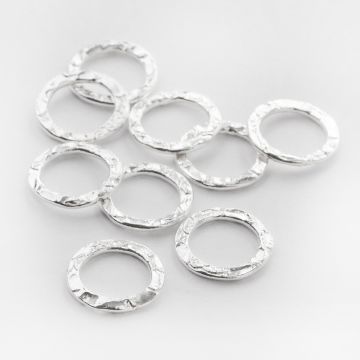 Srebrne kółko ozdobne pogniecione AG925 12,5mm