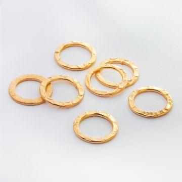 Srebrne kółko ozdobne pogniecione AG925 pozłacane 12mm