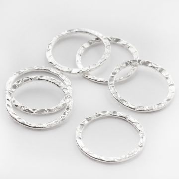 Srebrne kółko ozdobne pogniecione AG925 20mm