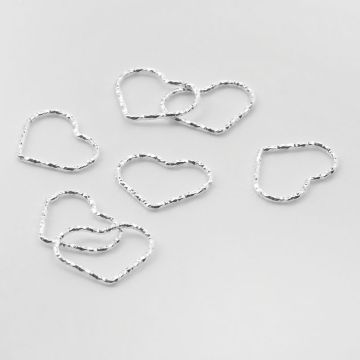 Srebrny łącznik/zawieszka serce z drutu diamentowanego AG925 14,5mm