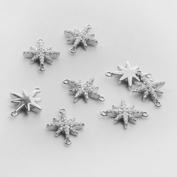 Srebrny łącznik róża wiatrów z cyrkoniami AG925 14,5mm