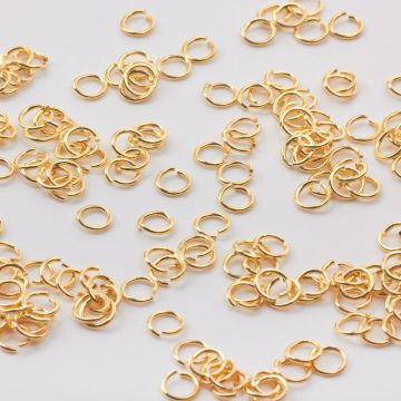 Srebrne kółeczka zaciskowe AG925 pozłacane 5x0,8mm