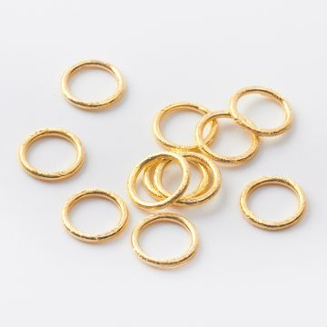 Srebrne kółko satynowe zamknięte AG925 pozłacane 12mm