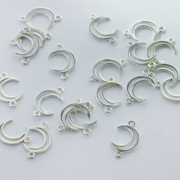 Srebrny łącznik półksiężyc wycięty AG925 17mm