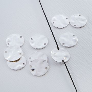 Srebrna blaszka młotkowana łącznik 12mm