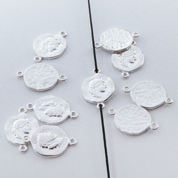 Srebrna moneta antyczna mała łącznik 11mm