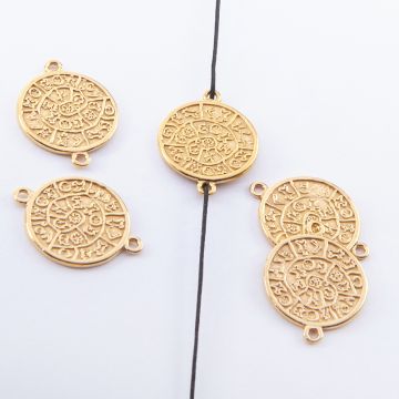 Srebrna moneta łącznik pozłacany 14,5mm