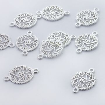 Srebrny łącznik kółko ażurowe AG925 14mm