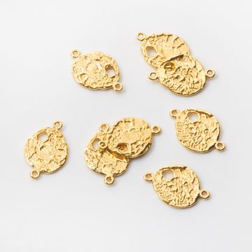 Srebrny łącznik nieregularny do bransoletek i naszyjników AG925 pozłacany 19mm