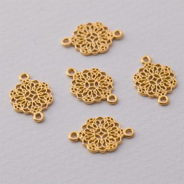 Rozgałęźnik ażurowy mandala 1 AG925 pozłacany 17x11mm