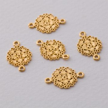 Rozgałęźnik ażurowy mandala 3 AG925 pozłacany 17x11mm złoty