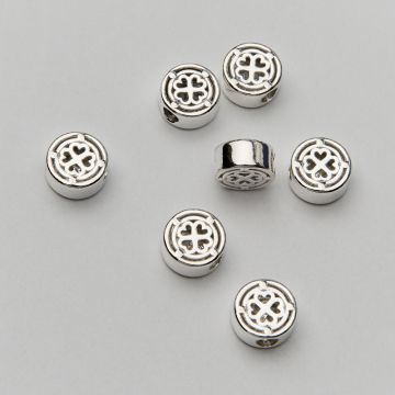 Srebrny koralik ażurowy koniczyna AG925 8mm