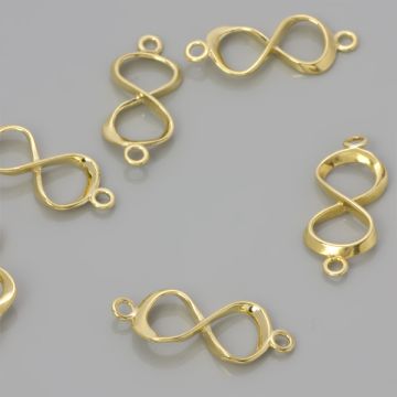 Srebrny łącznik blaszka celebrytka nieskończoność AG925 pozłacana 23mm