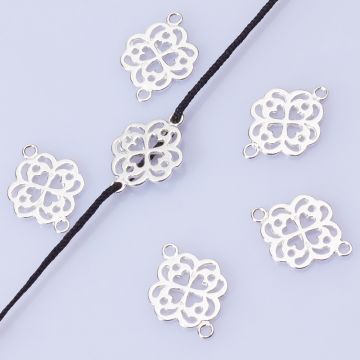 Srebrny łącznik kwiatek wycięty AG925 18.5mm